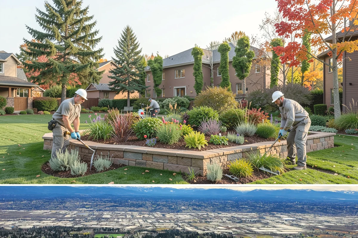 Deck Landscaping in SeaTac, King County, WA - Spring and fall planting takes advantage of cool, damp Northwest weather so borders around the deck establish before summer.