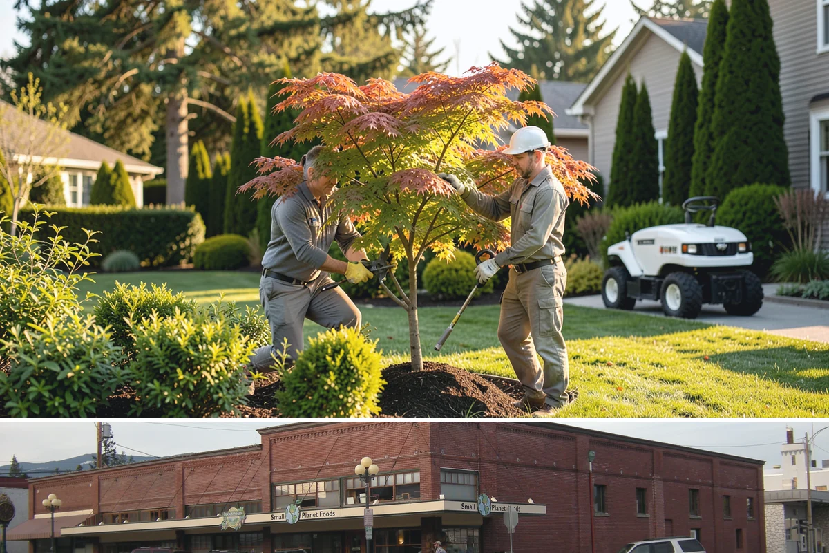 Deck Landscaping in Sedro-Woolley, Skagit County, WA - Spring and fall planting takes advantage of cool, damp Northwest weather so borders around the deck establish before summer.