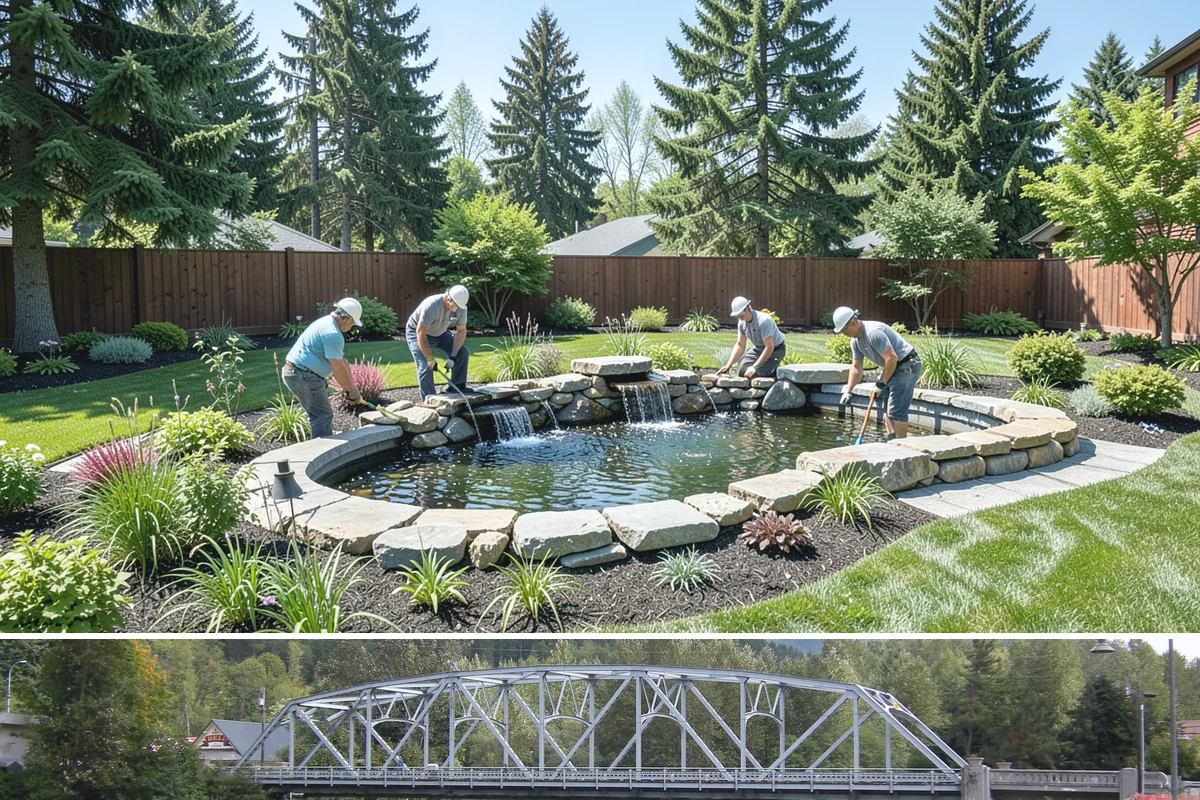 Deck Landscaping in Skykomish, King County, WA - Spring and fall planting takes advantage of cool, damp Northwest weather so borders around the deck establish before summer.