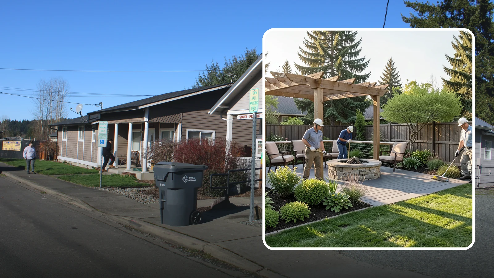 Deck Landscaping in South Prairie, Pierce County, WA - We integrate decks with surrounding plantings, borders, and features to create a seamless outdoor living space.