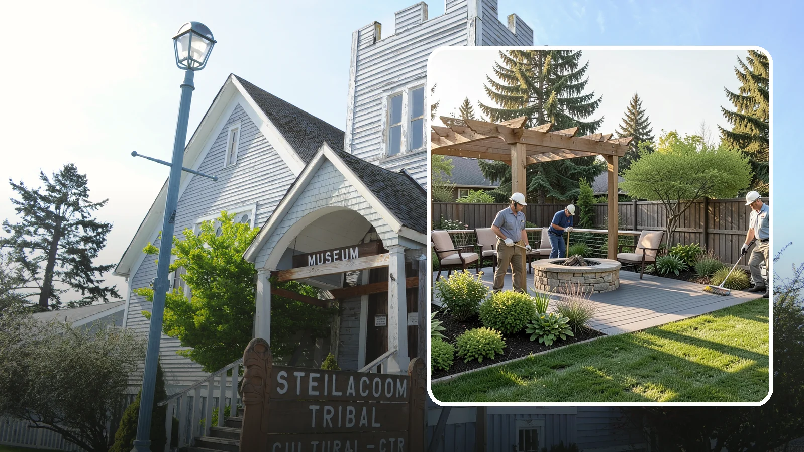 Deck Landscaping in Steilacoom, Pierce County, WA - We integrate decks with surrounding plantings, borders, and features to create a seamless outdoor living space.