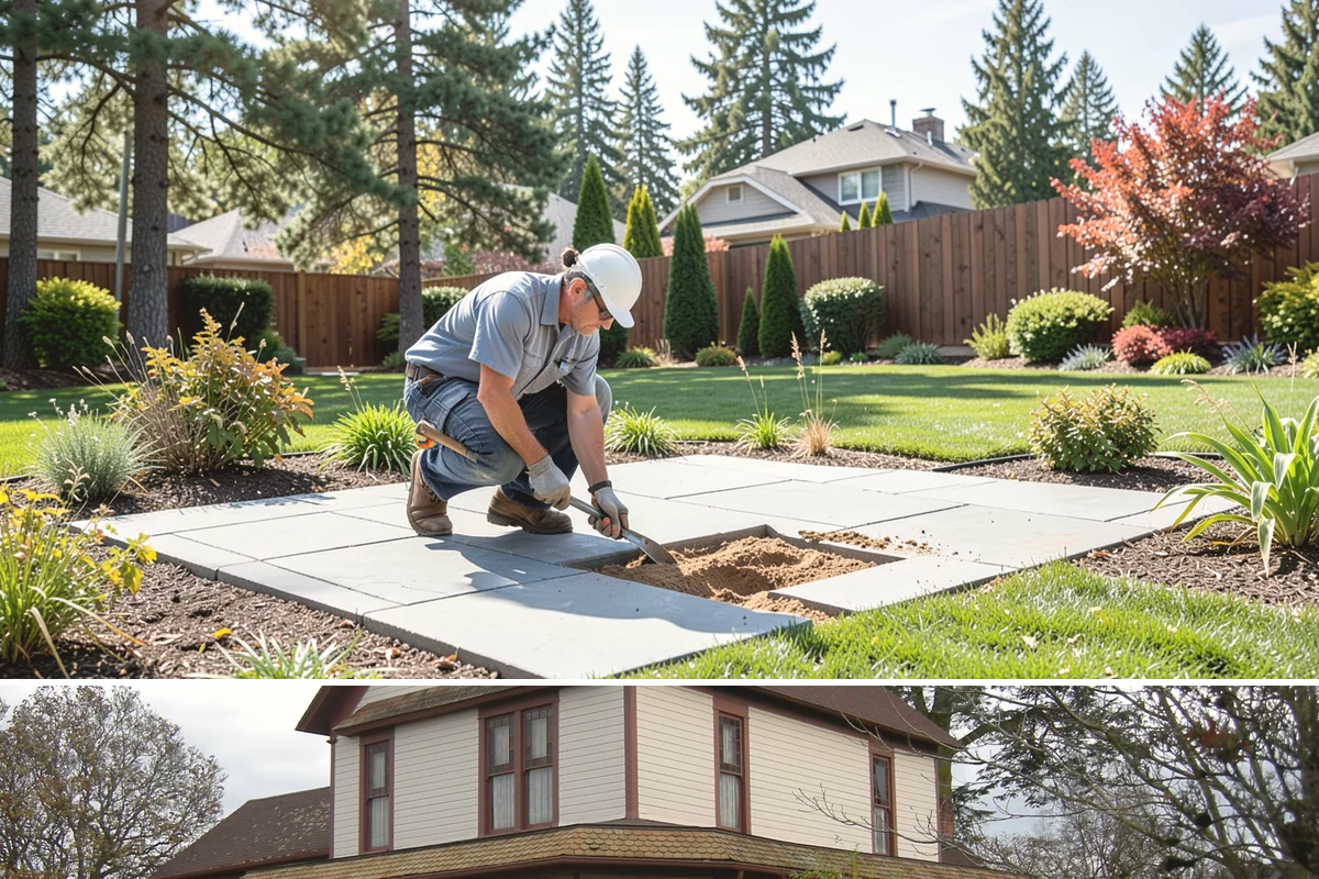 Deck Landscaping in Sumner, Pierce County, WA - Spring and fall planting takes advantage of cool, damp Northwest weather so borders around the deck establish before summer.