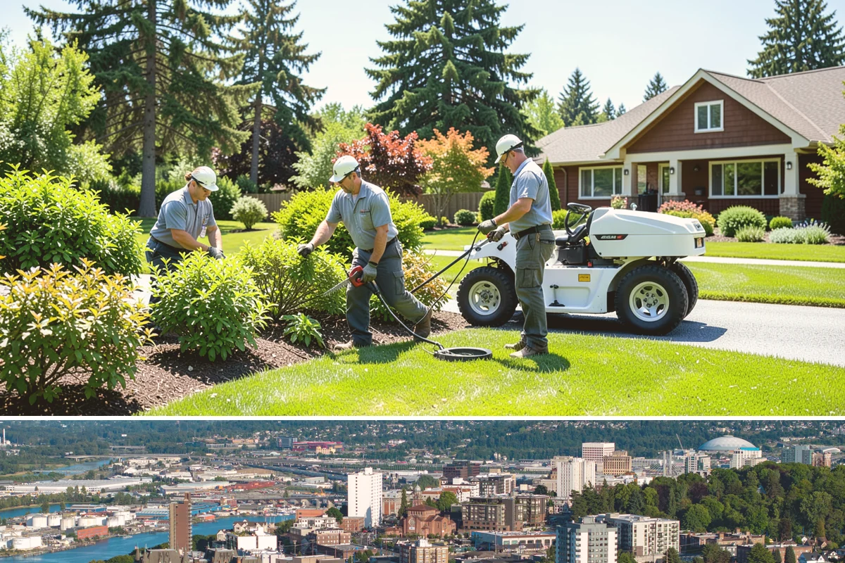 Deck Landscaping in Tacoma, Pierce County, WA - Spring and fall planting takes advantage of cool, damp Northwest weather so borders around the deck establish before summer.