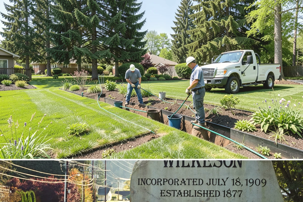 Deck Landscaping in Wilkeson, Pierce County, WA - Spring and fall planting takes advantage of cool, damp Northwest weather so borders around the deck establish before summer.