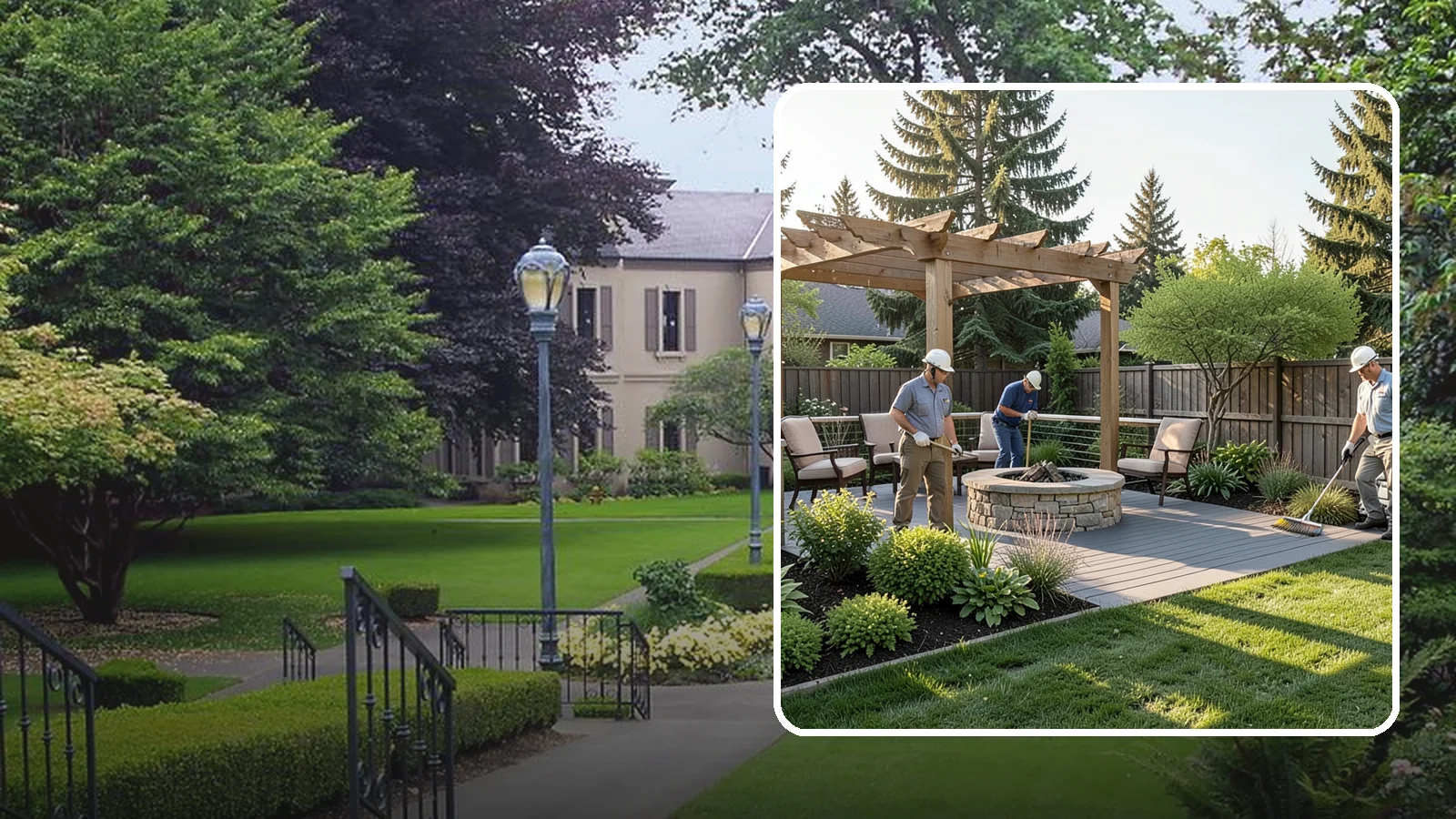 Deck Landscaping in Woodinville, King County, WA - We integrate decks with surrounding plantings, borders, and features to create a seamless outdoor living space.