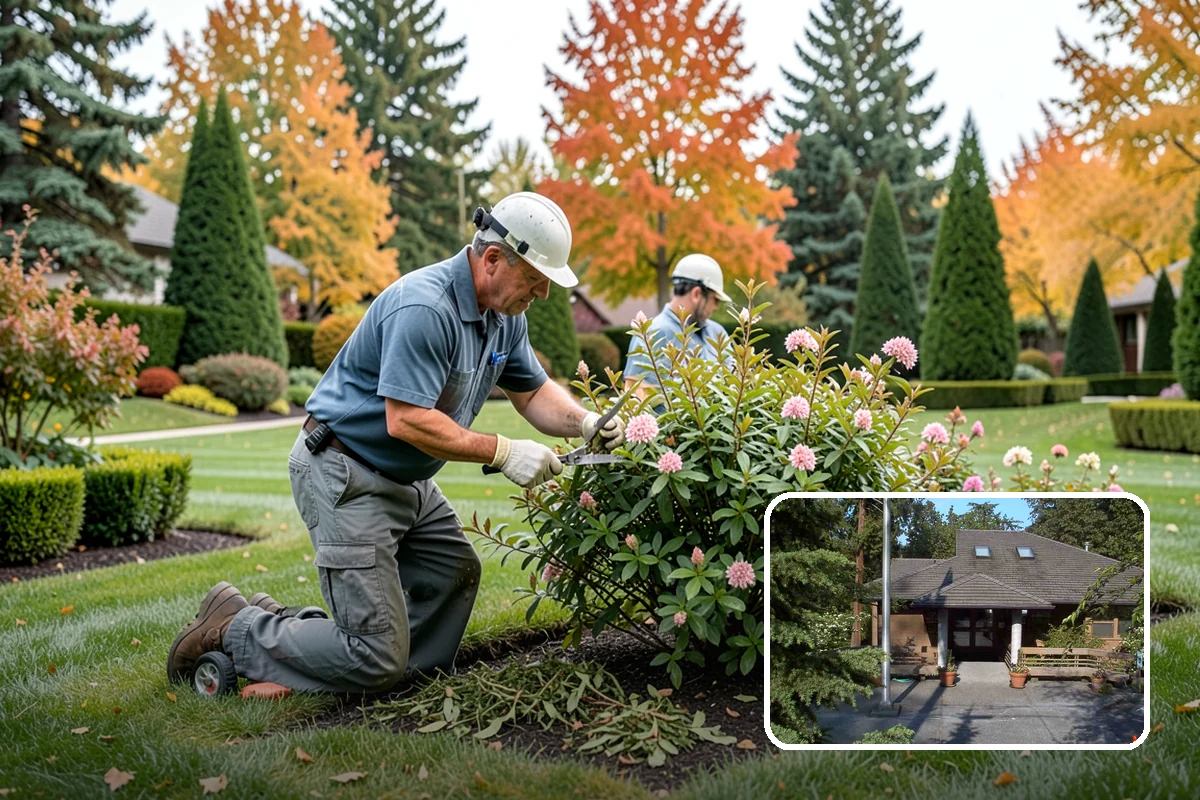 Deck Landscaping in Yarrow Point, King County, WA - Seamless transition between deck and garden