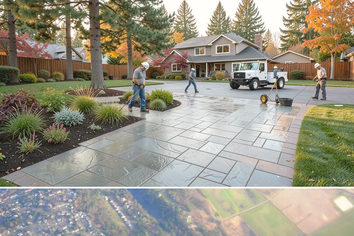 Decorative Concrete in Algona, King County, WA - Warm, dry conditions in summer produce the best color development and sealer bonding, since damp or cold weather interferes with...