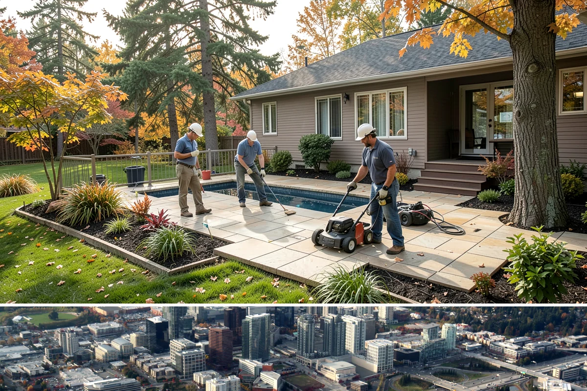 Decorative Concrete in Bellevue, King County, WA - Warm, dry conditions in summer produce the best color development and sealer bonding, since damp or cold weather interferes with...