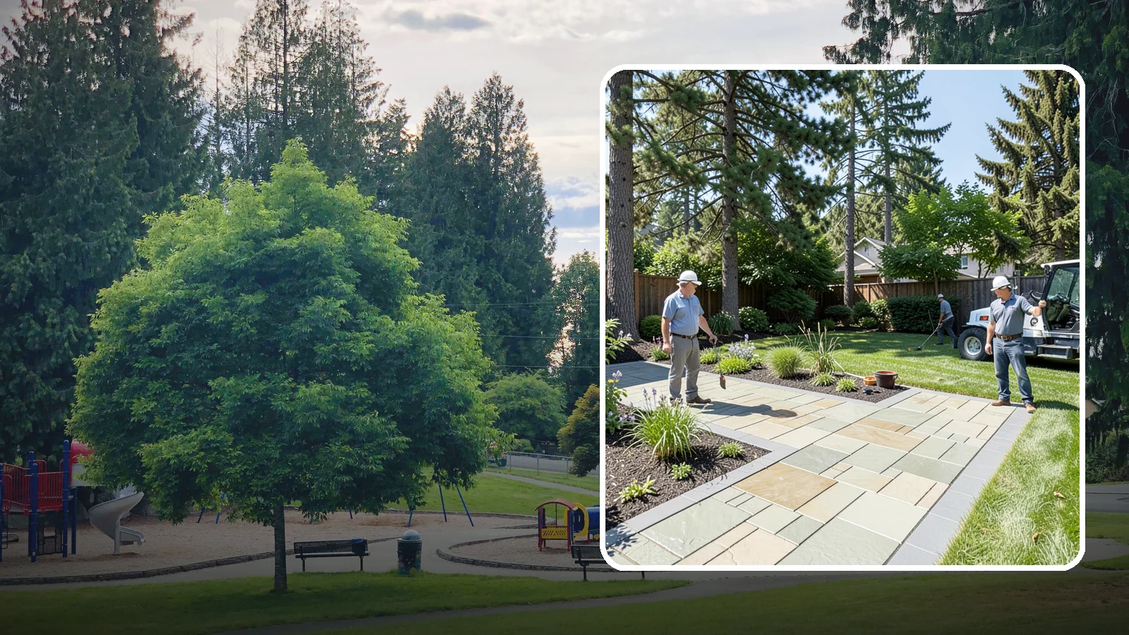 Decorative Concrete in Bonney Lake, Pierce County, WA - We transform plain gray slabs into custom decorative concrete surfaces sealed to withstand constant Northwest moisture.
