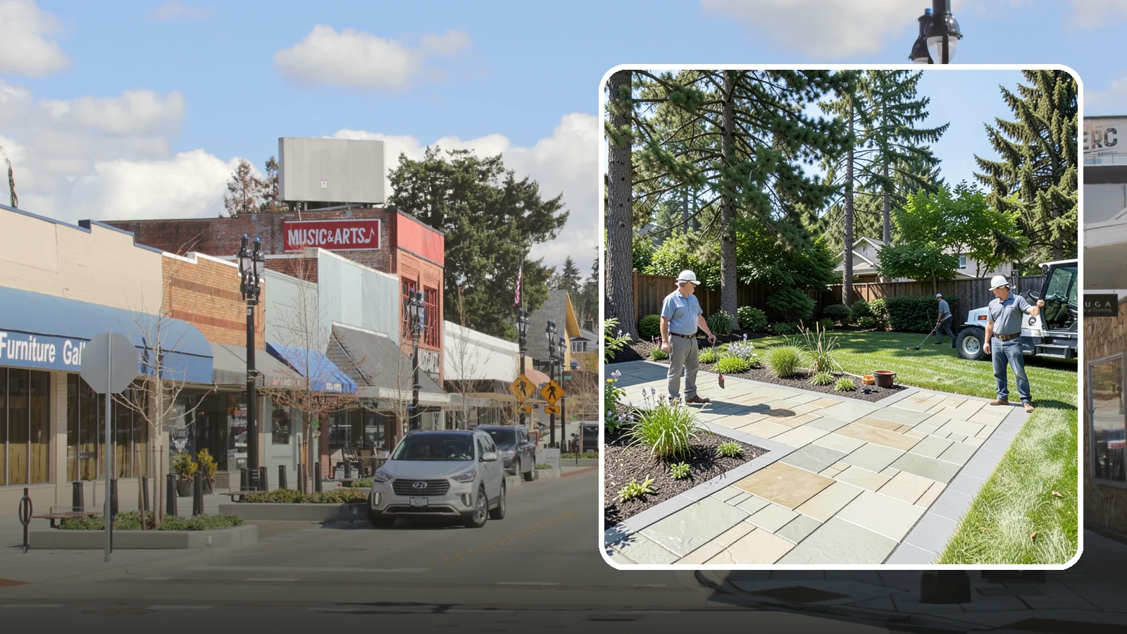 Decorative Concrete in Bothell, King County, WA - We transform plain gray slabs into custom decorative concrete surfaces sealed to withstand constant Northwest moisture.