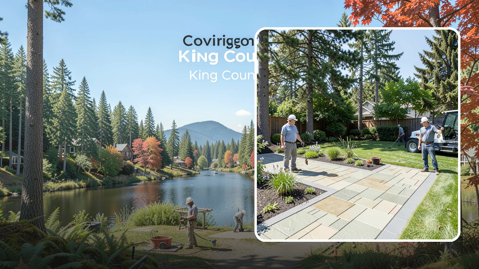 Decorative Concrete in Covington, King County, WA - We transform plain gray slabs into custom decorative concrete surfaces sealed to withstand constant Northwest moisture.
