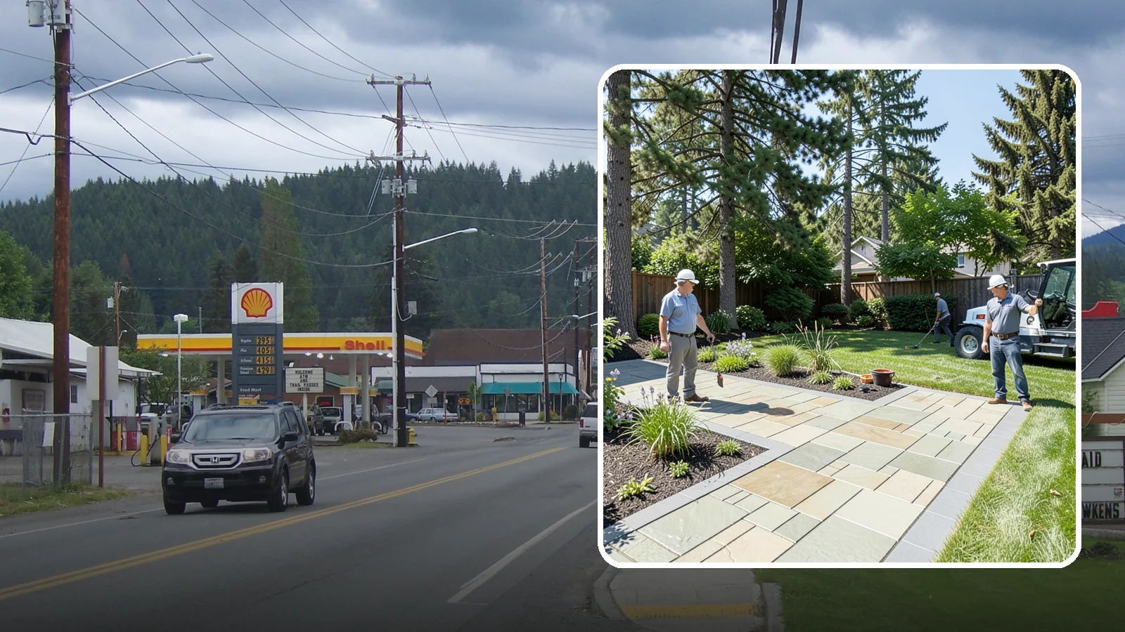 Decorative Concrete in Granite Falls, Snohomish County, WA - We transform plain gray slabs into custom decorative concrete surfaces sealed to withstand constant Northwest moisture.