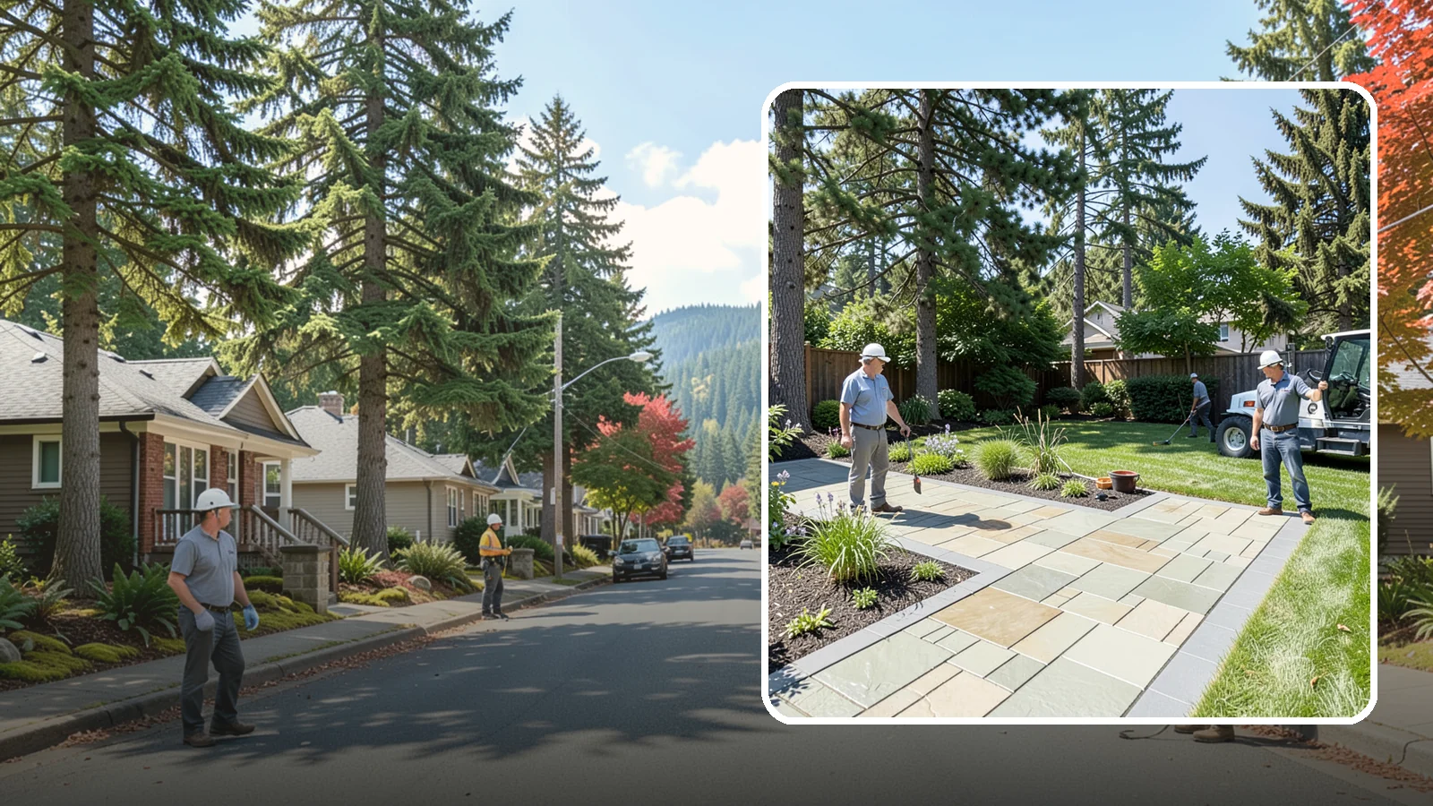 Decorative Concrete in Hunts Point, King County, WA - We transform plain gray slabs into custom decorative concrete surfaces sealed to withstand constant Northwest moisture.
