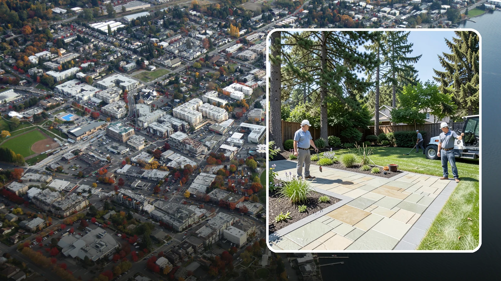 Decorative Concrete in Kirkland, King County, WA - We transform plain gray slabs into custom decorative concrete surfaces sealed to withstand constant Northwest moisture.