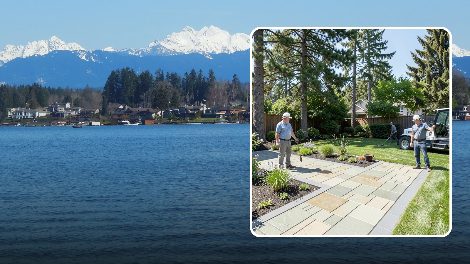 Decorative Concrete in Lake Stevens, Snohomish County, WA - We transform plain gray slabs into custom decorative concrete surfaces sealed to withstand constant Northwest moisture.