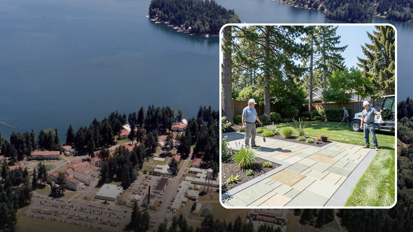 Decorative Concrete in Lakewood, Pierce County, WA - We transform plain gray slabs into custom decorative concrete surfaces sealed to withstand constant Northwest moisture.