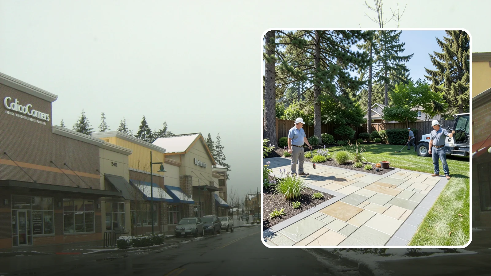 Decorative Concrete in Mill Creek, Snohomish County, WA - We transform plain gray slabs into custom decorative concrete surfaces sealed to withstand constant Northwest moisture.