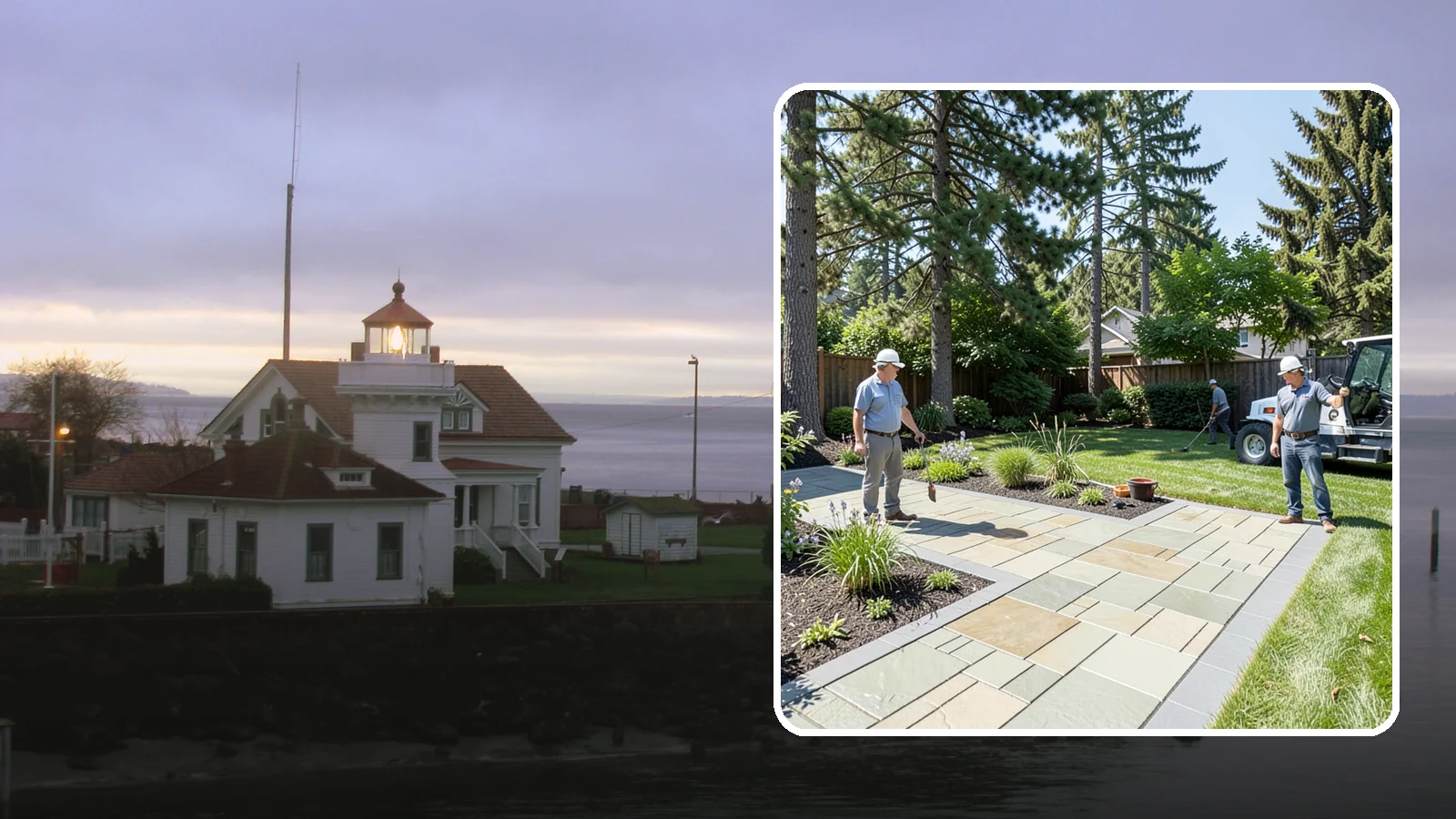 Decorative Concrete in Mukilteo, Snohomish County, WA - We transform plain gray slabs into custom decorative concrete surfaces sealed to withstand constant Northwest moisture.