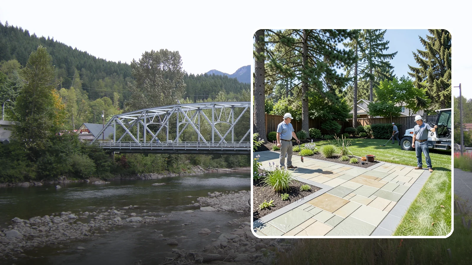 Decorative Concrete in Skykomish, King County, WA - We transform plain gray slabs into custom decorative concrete surfaces sealed to withstand constant Northwest moisture.