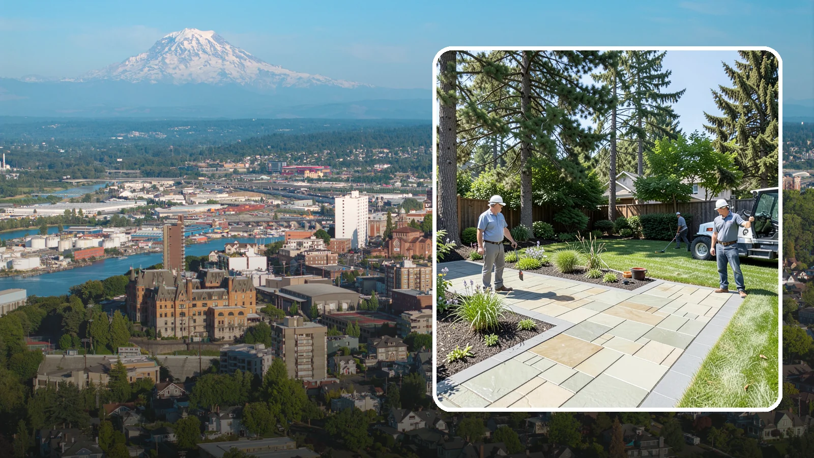 Decorative Concrete in Tacoma, Pierce County, WA - We transform plain gray slabs into custom decorative concrete surfaces sealed to withstand constant Northwest moisture.