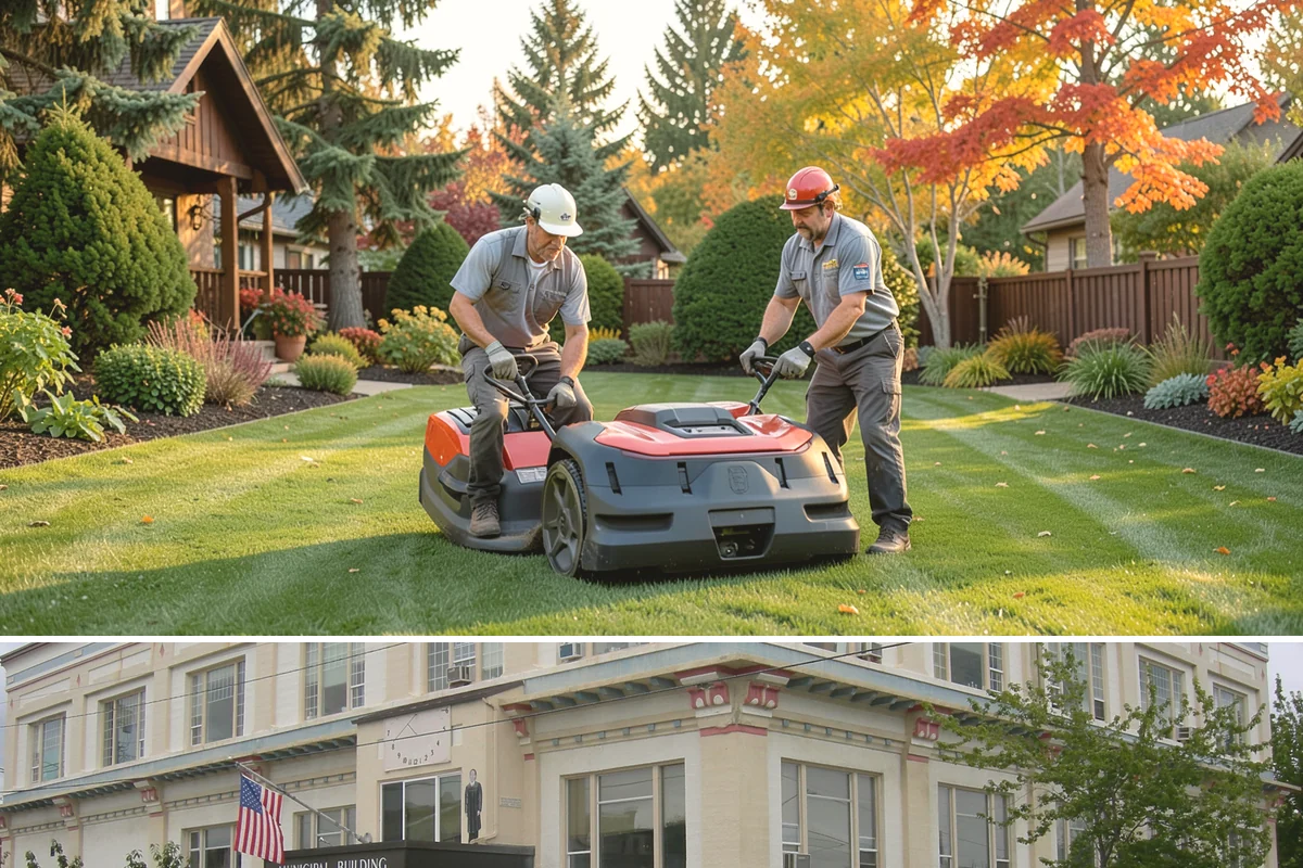Decorative Mulch Installation in Anacortes, Skagit County, WA - Spring installation showcases color through the growing season, while cool, damp PNW weather helps freshly dyed mulch set without...