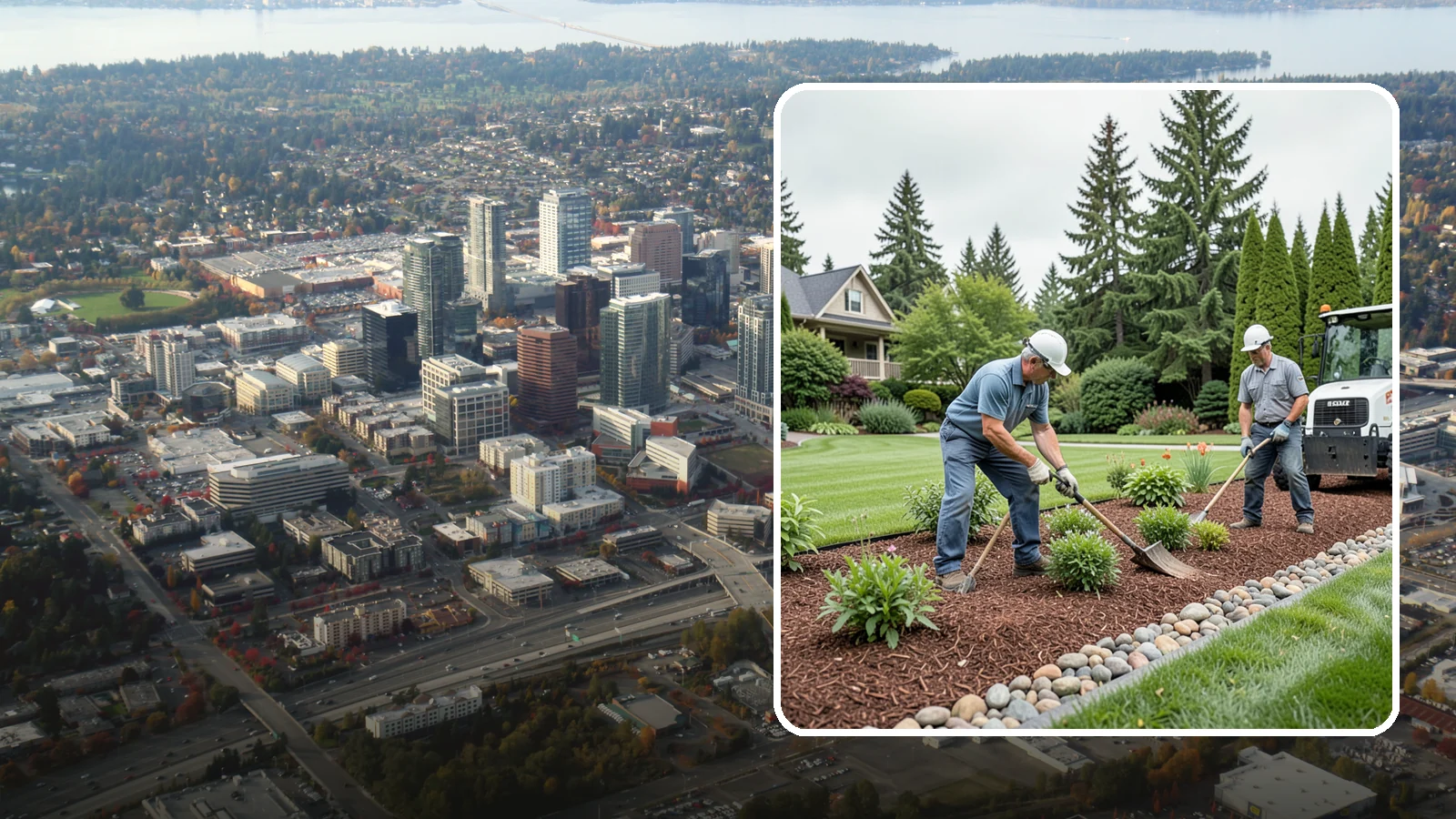 Decorative Mulch Installation in Bellevue, King County, WA - Premium colored or specialty mulch installed to give beds a designer, high-contrast finish.