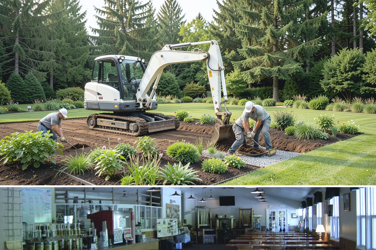 Decorative Mulch Installation in Black Diamond, King County, WA - Spring installation showcases color through the growing season, while cool, damp PNW weather helps freshly dyed mulch set without...