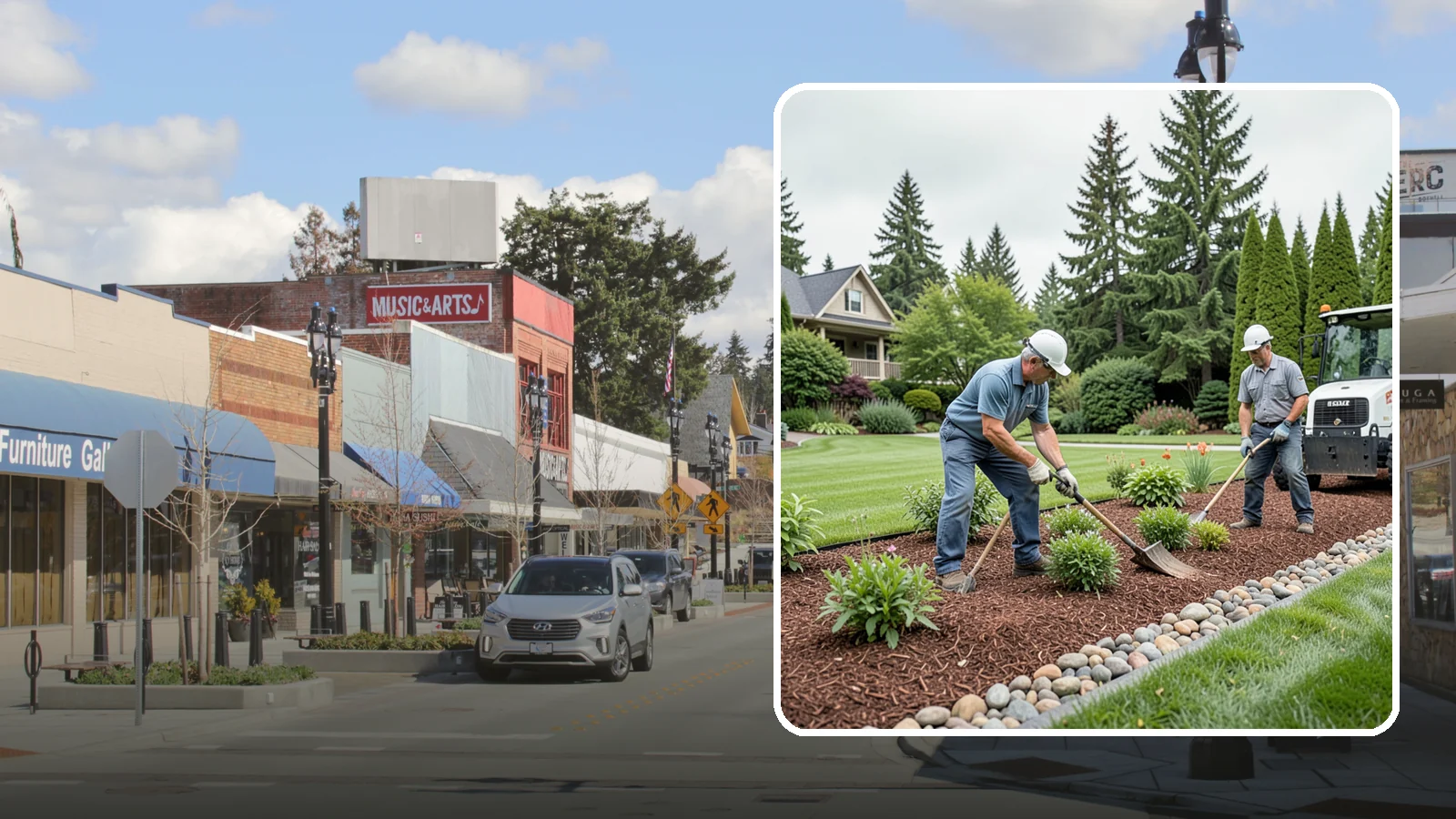 Decorative Mulch Installation in Bothell, King County, WA - Premium colored or specialty mulch installed to give beds a designer, high-contrast finish.