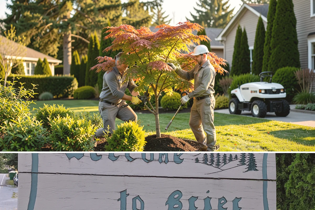 Decorative Mulch Installation in Brier, Snohomish County, WA - Spring installation showcases color through the growing season, while cool, damp PNW weather helps freshly dyed mulch set without...