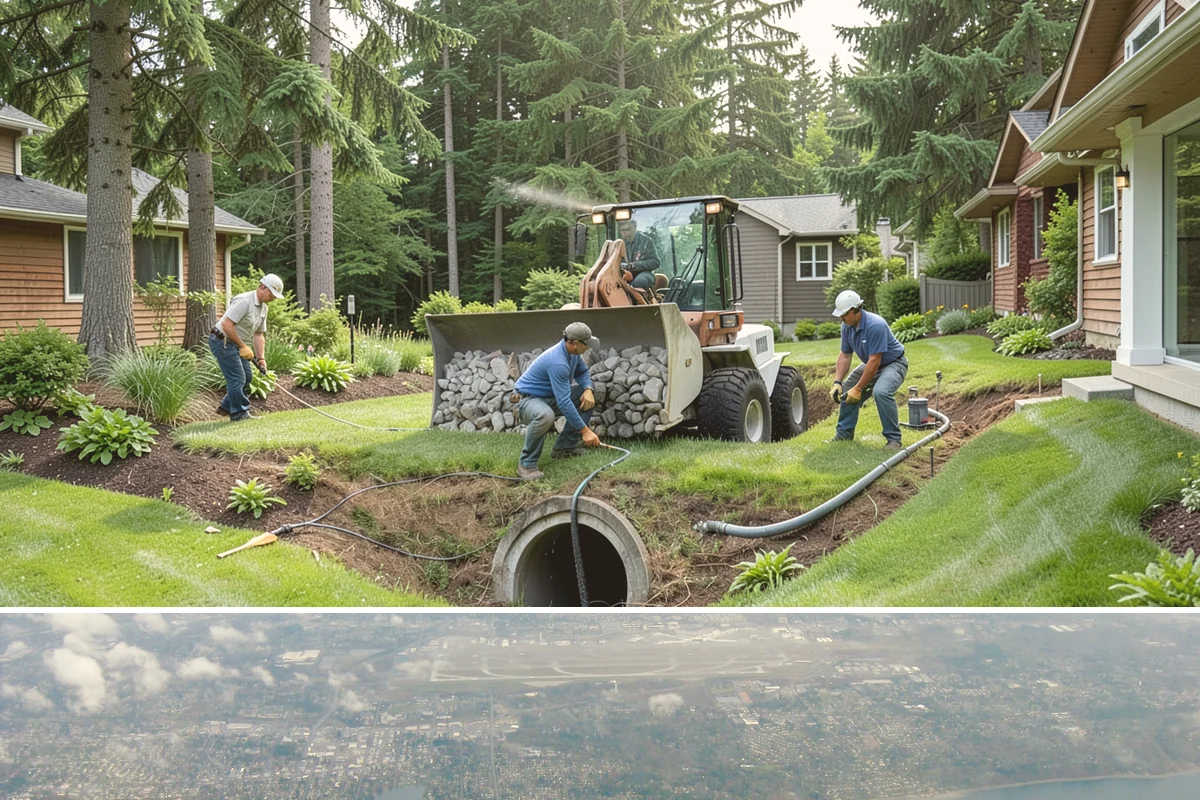 Decorative Mulch Installation in Burien, King County, WA - Spring installation showcases color through the growing season, while cool, damp PNW weather helps freshly dyed mulch set without...