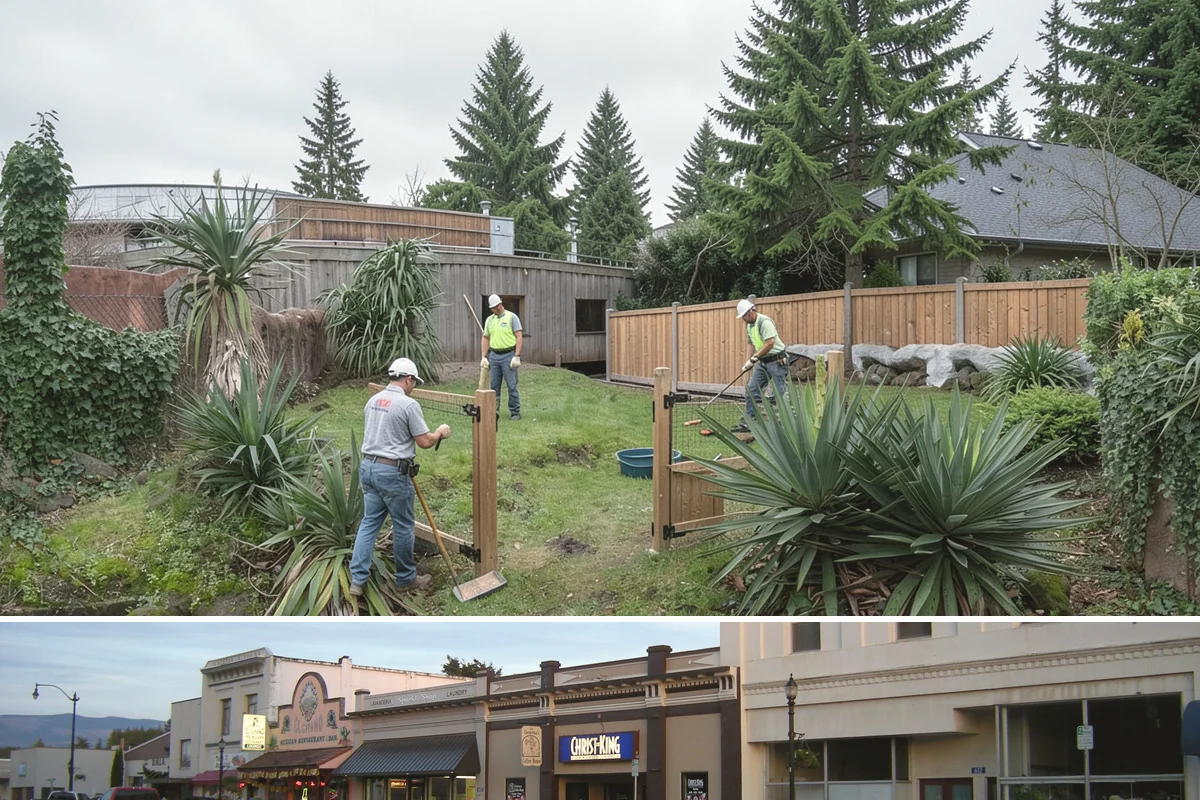 Decorative Mulch Installation in Burlington, Skagit County, WA - Spring installation showcases color through the growing season, while cool, damp PNW weather helps freshly dyed mulch set without...