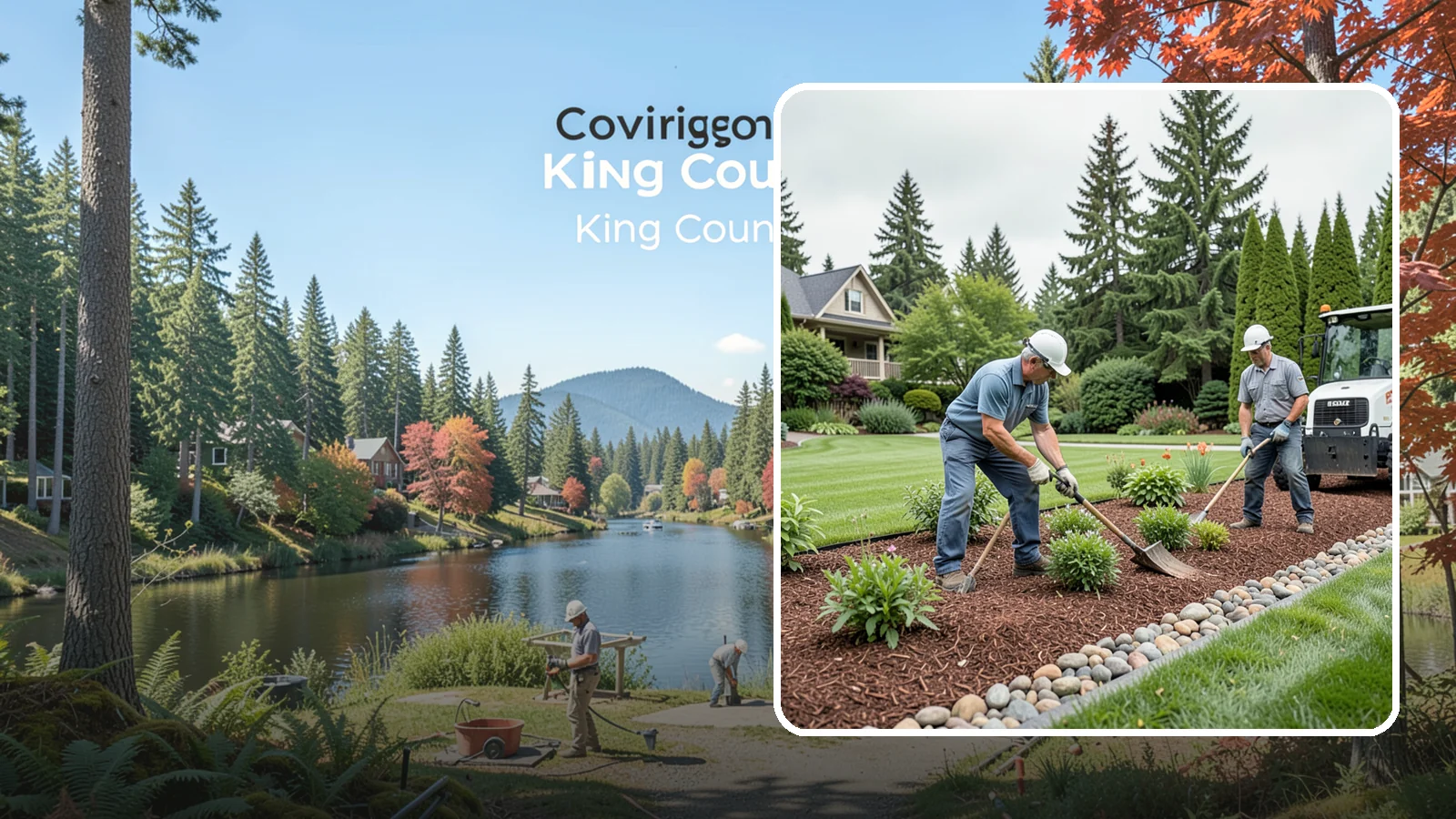 Decorative Mulch Installation in Covington, King County, WA - Premium colored or specialty mulch installed to give beds a designer, high-contrast finish.