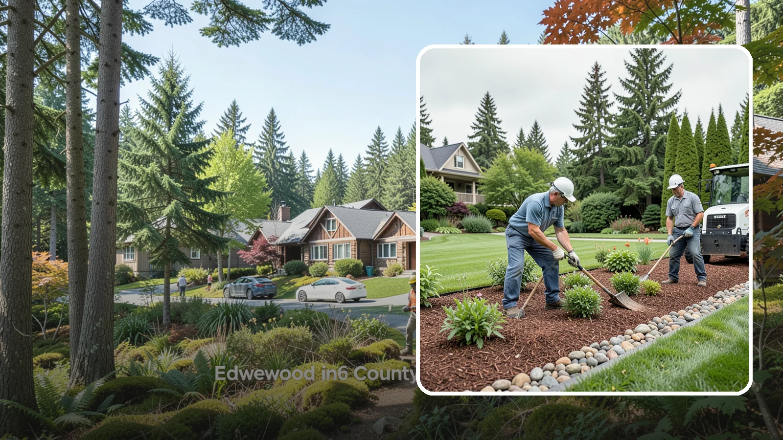 Decorative Mulch Installation in Edgewood, Pierce County, WA - Premium colored or specialty mulch installed to give beds a designer, high-contrast finish.