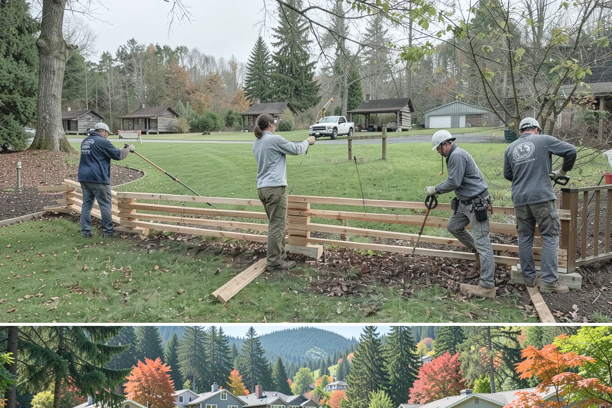 Decorative Mulch Installation in Fircrest, Pierce County, WA - Spring installation showcases color through the growing season, while cool, damp PNW weather helps freshly dyed mulch set without...