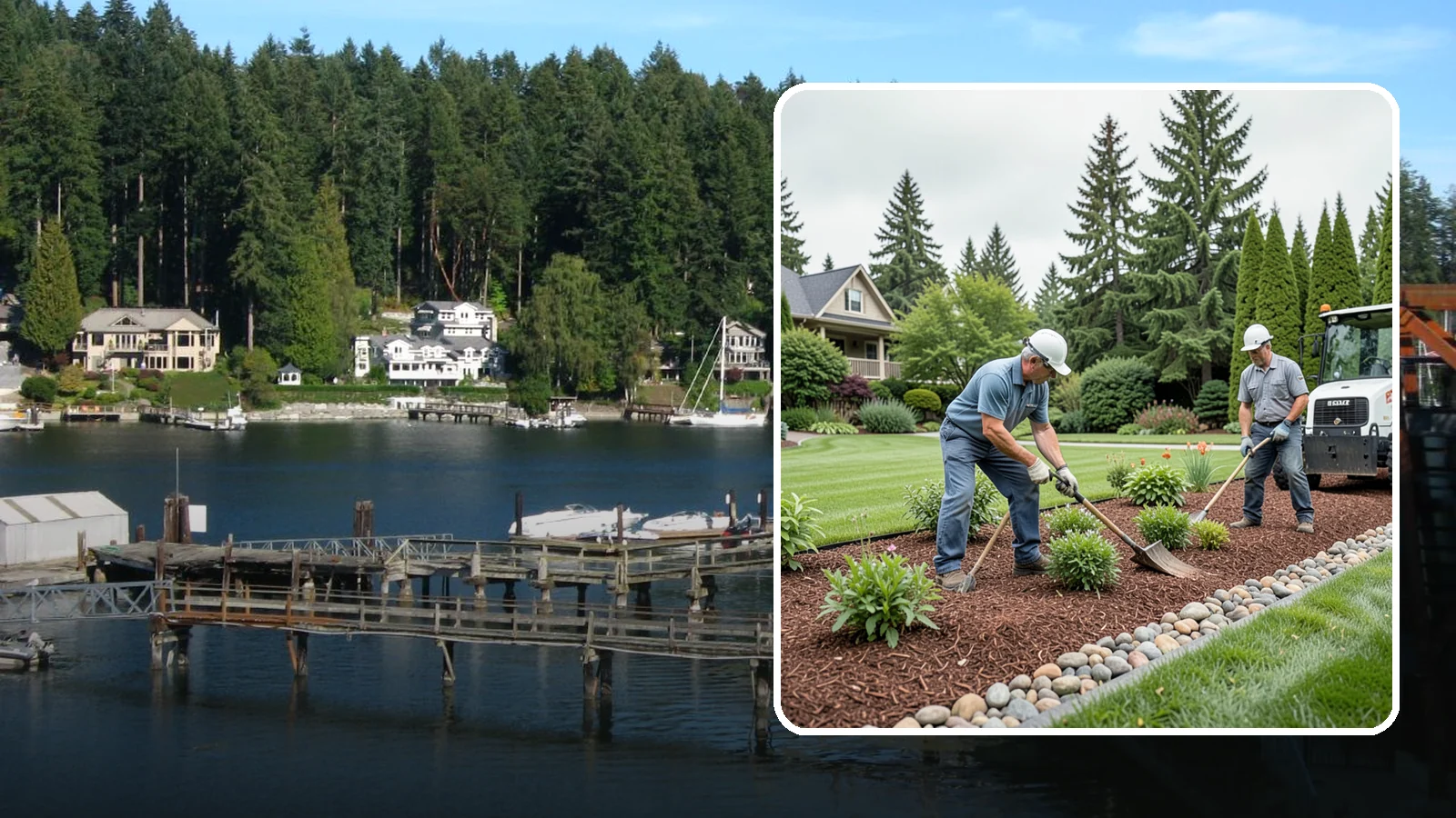 Decorative Mulch Installation in Gig Harbor, Pierce County, WA - Premium colored or specialty mulch installed to give beds a designer, high-contrast finish.