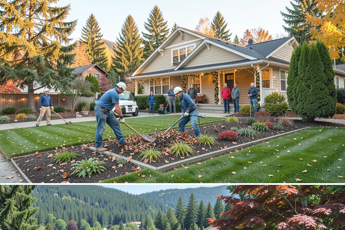 Decorative Mulch Installation in Index, Snohomish County, WA - Spring installation showcases color through the growing season, while cool, damp PNW weather helps freshly dyed mulch set without...