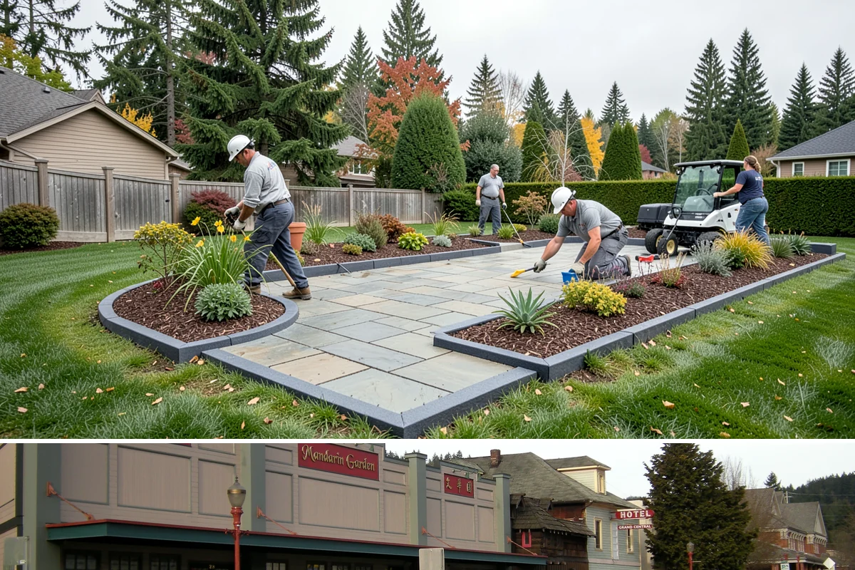 Decorative Mulch Installation in Issaquah, King County, WA - Spring installation showcases color through the growing season, while cool, damp PNW weather helps freshly dyed mulch set without...