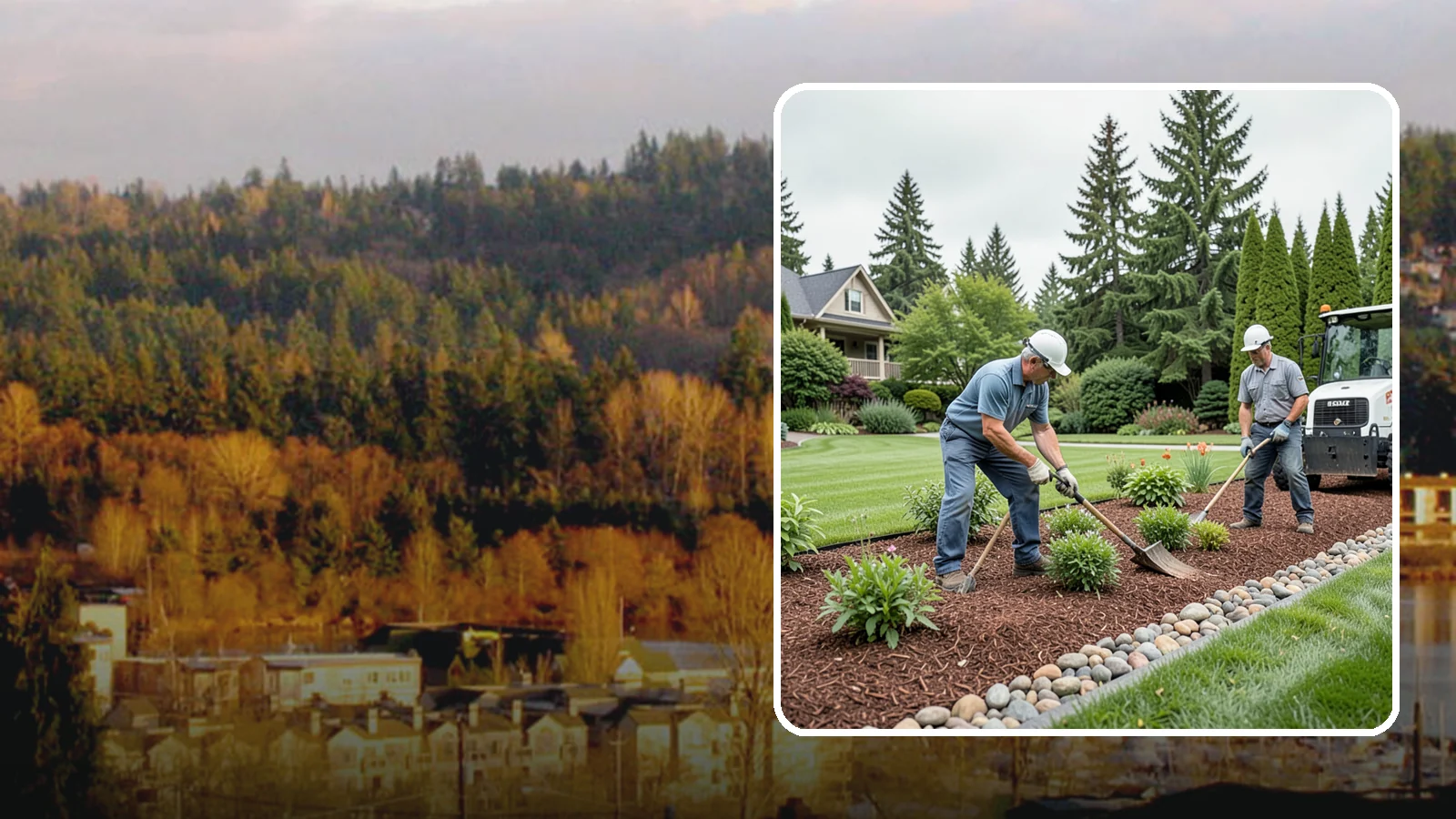 Decorative Mulch Installation in Kenmore, King County, WA - Premium colored or specialty mulch installed to give beds a designer, high-contrast finish.