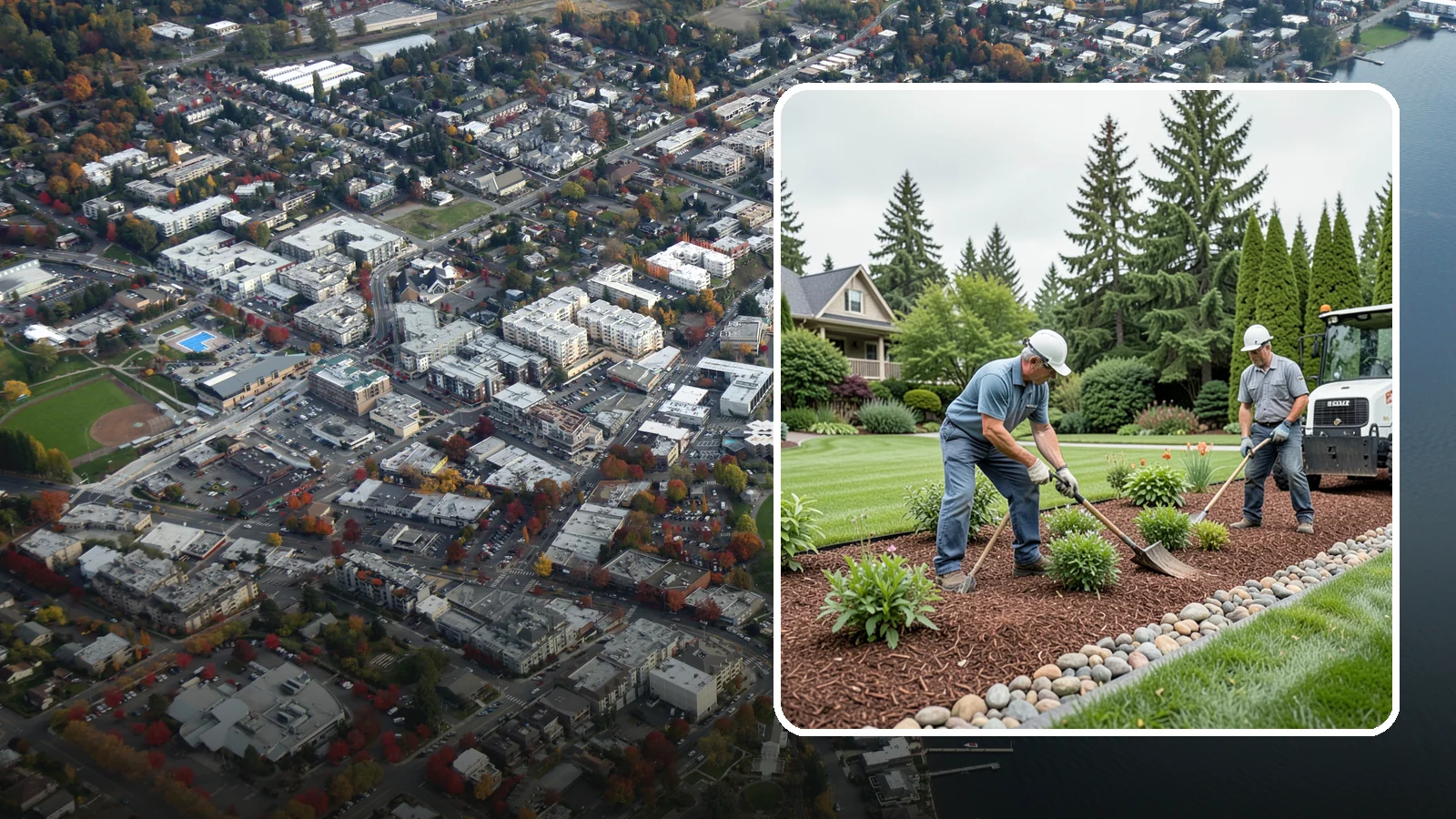 Decorative Mulch Installation in Kirkland, King County, WA - Premium colored or specialty mulch installed to give beds a designer, high-contrast finish.