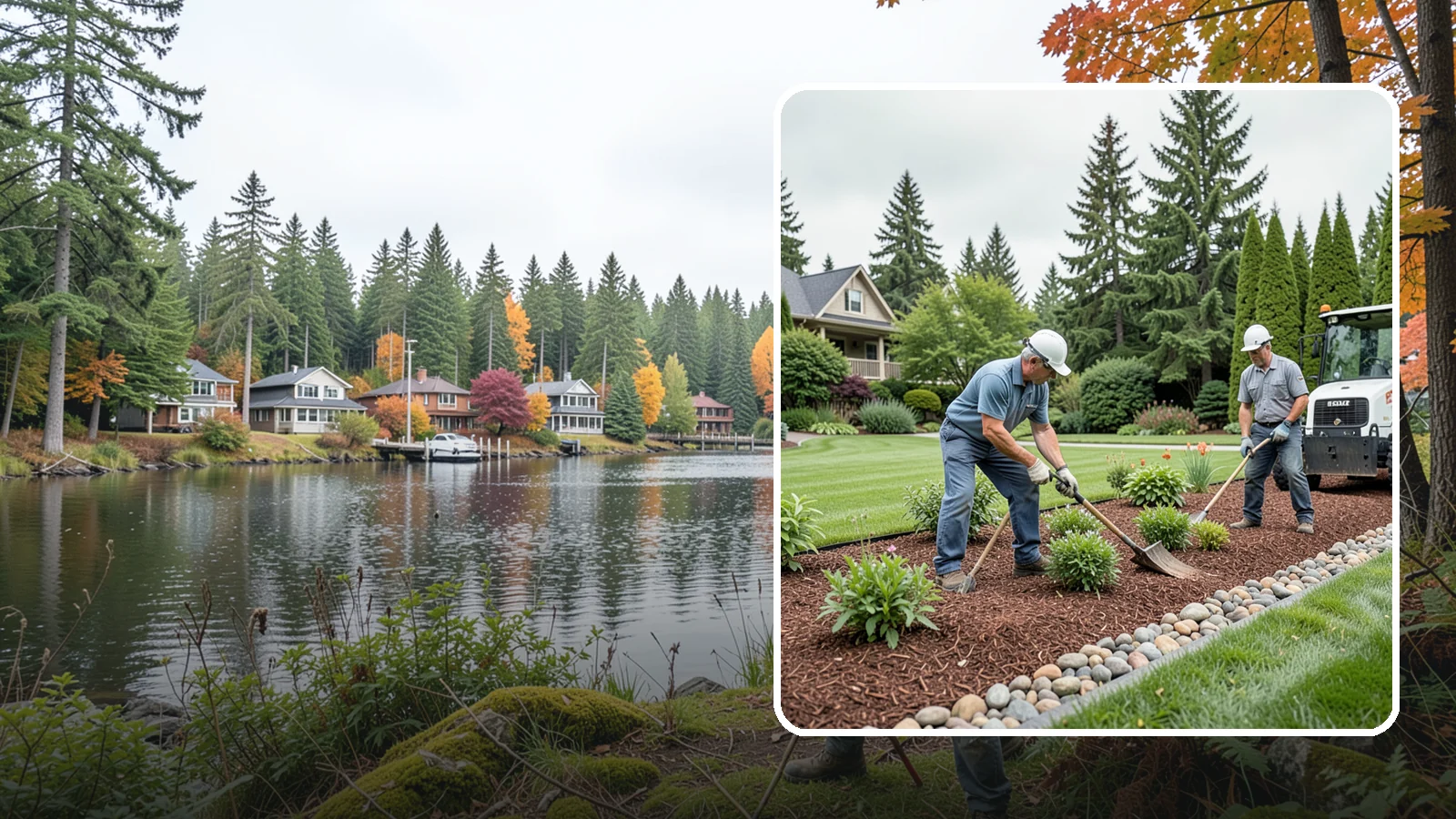 Decorative Mulch Installation in La Conner, Skagit County, WA - Premium colored or specialty mulch installed to give beds a designer, high-contrast finish.