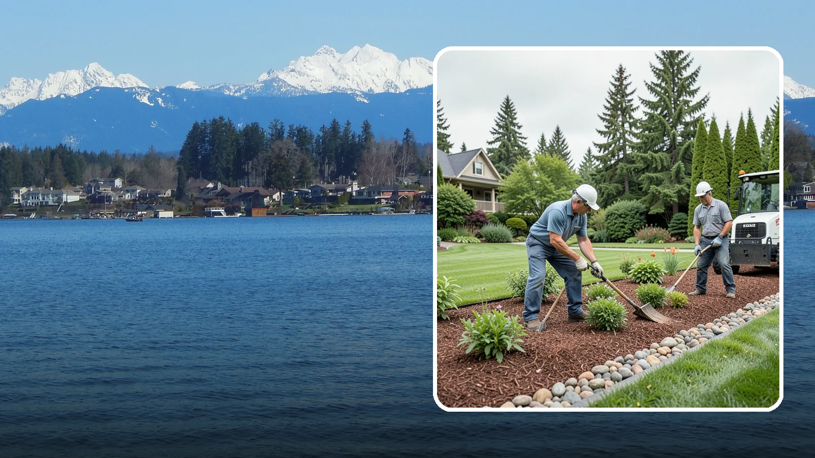 Decorative Mulch Installation in Lake Stevens, Snohomish County, WA - Premium colored or specialty mulch installed to give beds a designer, high-contrast finish.