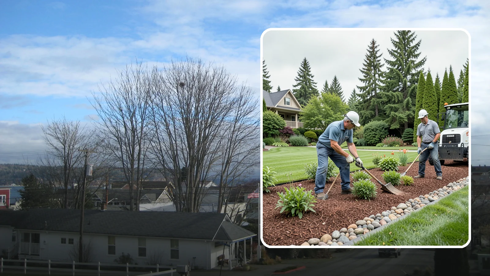 Decorative Mulch Installation in Langley, Island County, WA - Premium colored or specialty mulch installed to give beds a designer, high-contrast finish.