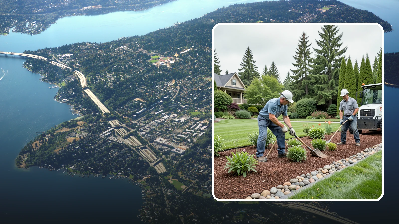 Decorative Mulch Installation in Mercer Island, King County, WA - Premium colored or specialty mulch installed to give beds a designer, high-contrast finish.