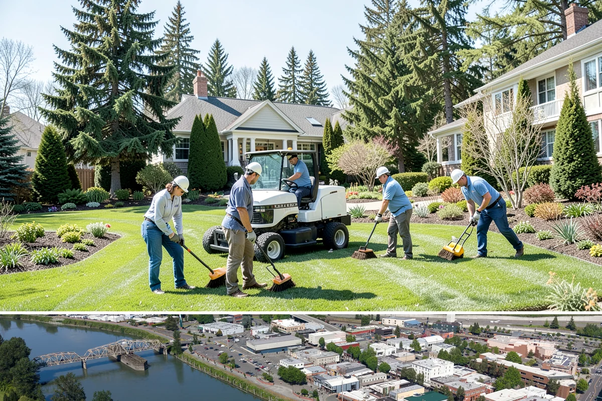 Decorative Mulch Installation in Mount Vernon, Skagit County, WA - Spring installation showcases color through the growing season, while cool, damp PNW weather helps freshly dyed mulch set without...