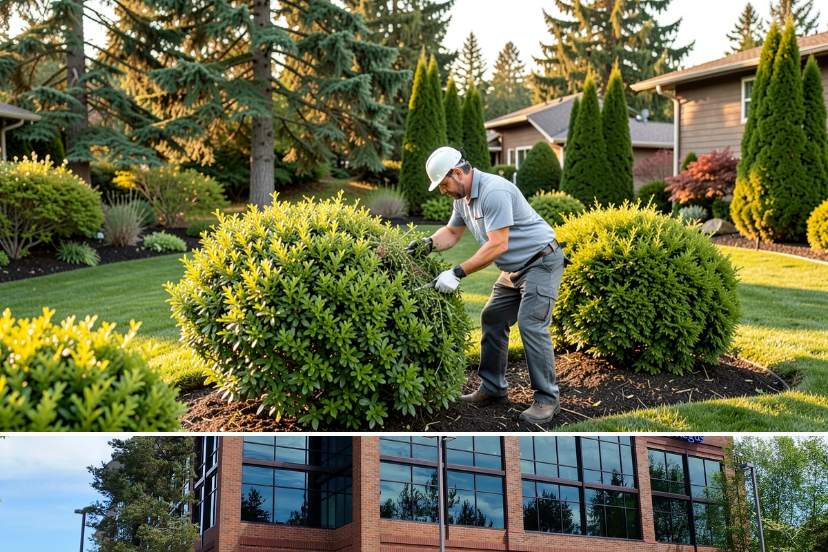 Decorative Mulch Installation in Mountlake Terrace, Snohomish County, WA - Spring installation showcases color through the growing season, while cool, damp PNW weather helps freshly dyed mulch set without...