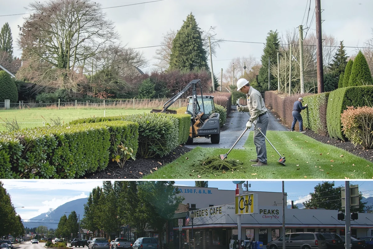 Decorative Mulch Installation in North Bend, King County, WA - Spring installation showcases color through the growing season, while cool, damp PNW weather helps freshly dyed mulch set without...