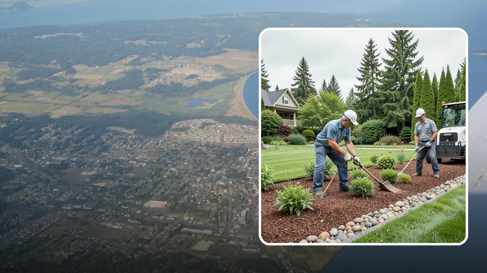 Decorative Mulch Installation in Oak Harbor, Island County, WA - Premium colored or specialty mulch installed to give beds a designer, high-contrast finish.