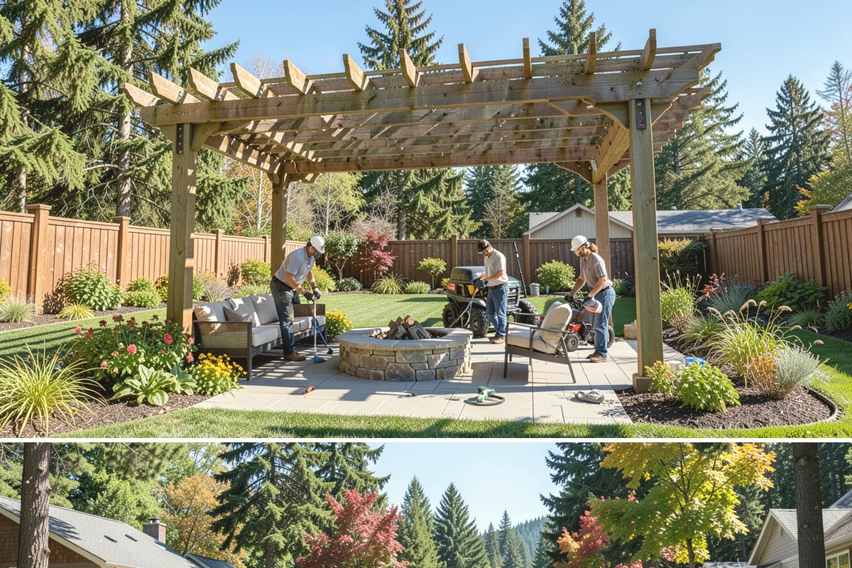 Decorative Mulch Installation in Orting, Pierce County, WA - Spring installation showcases color through the growing season, while cool, damp PNW weather helps freshly dyed mulch set without...