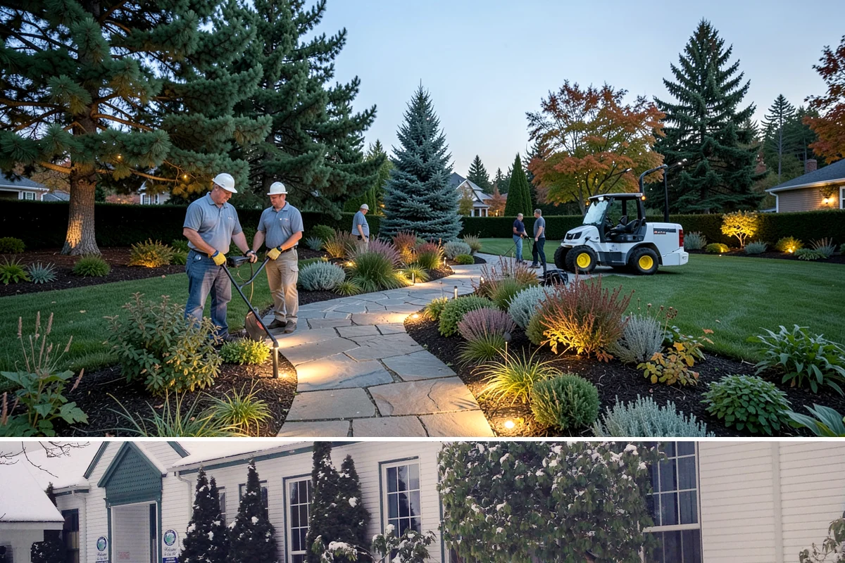 Decorative Mulch Installation in Pacific, King County, WA - Spring installation showcases color through the growing season, while cool, damp PNW weather helps freshly dyed mulch set without...