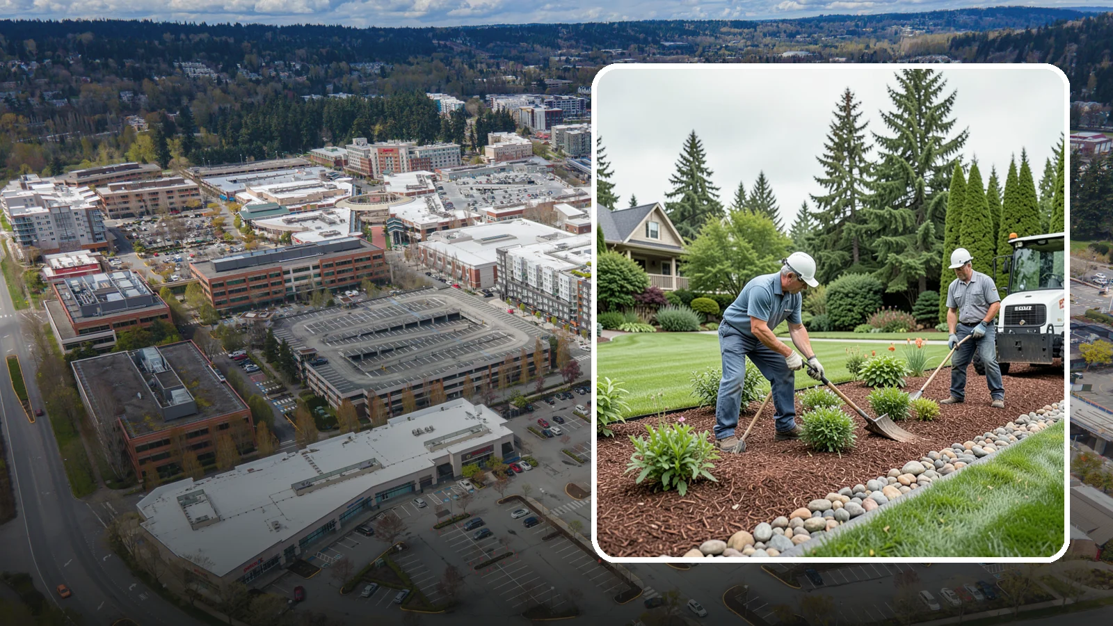 Decorative Mulch Installation in Redmond, King County, WA - Premium colored or specialty mulch installed to give beds a designer, high-contrast finish.